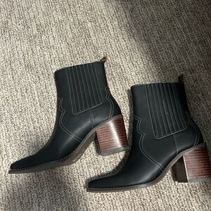 Altar’d State Black Leather Ankle Boots